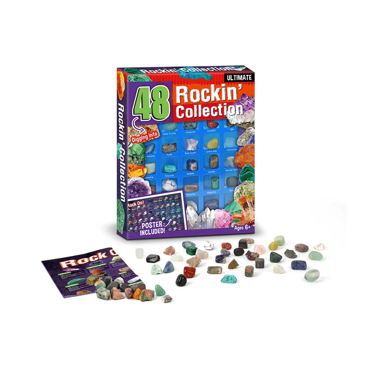 HKM-670099 Eco-Friendly Learning Rock Collection - Collectable Crystal Stones for Educational Use