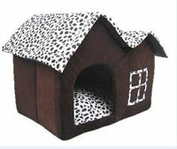 HKM-6701245 Cozy Double-Crest Dog Kennel with Soft Corduroy Fabric and Thick Sponge Mat