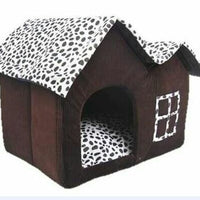 HKM-6701245 Cozy Double-Crest Dog Kennel with Soft Corduroy Fabric and Thick Sponge Mat