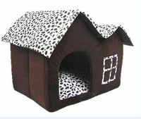 HKM-6701245 Cozy Double-Crest Dog Kennel with Soft Corduroy Fabric and Thick Sponge Mat