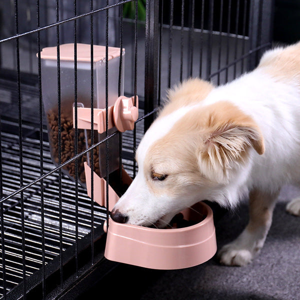 HKM-6701373 Large Capacity Adjustable Pet Hanging Bowl for Cats, Dogs, Birds, and Rabbits - Easy to Clean Dispenser