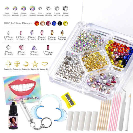HKM-670291 Crystal Rhinestone Tooth Gems for Bright Smiles with Durable Adhesive