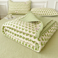 HKM-670291 Quilted Three-Piece Bed Cover Set for Mothers and Children, Polyester Cotton, Various Sizes