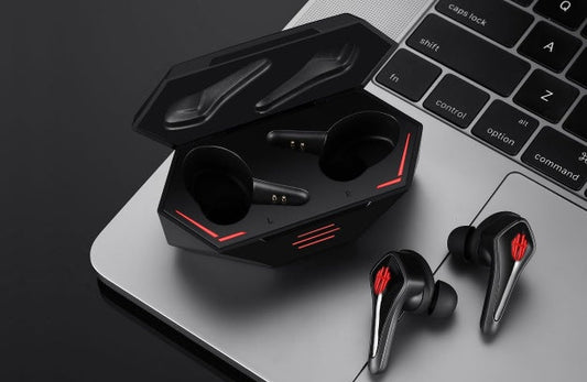 HKM-670291 Red Magic TWS Wireless Gaming Earbuds - Bluetooth 5.0, IPX5 Waterproof, In-Ear Design, 50m Range, Black