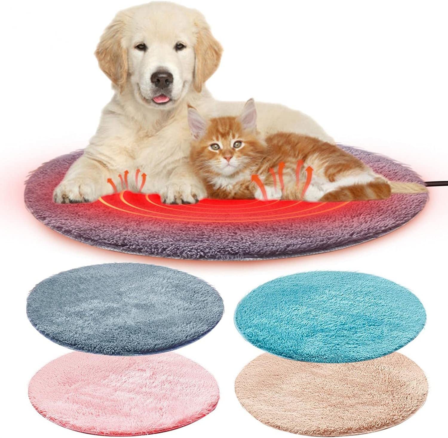 HKM-6703037 Electric Pet Heating Blanket - Waterproof Leather & Plush Cloth, USB Powered, Ideal for Small Dogs and Cats