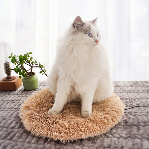 HKM-6703037 Electric Pet Heating Blanket - Waterproof Leather & Plush Cloth, USB Powered, Ideal for Small Dogs and Cats
