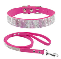 HKM-6703165 Shiny Hot Diamond Pattern Dog Collar - All Season, XS to M Sizes