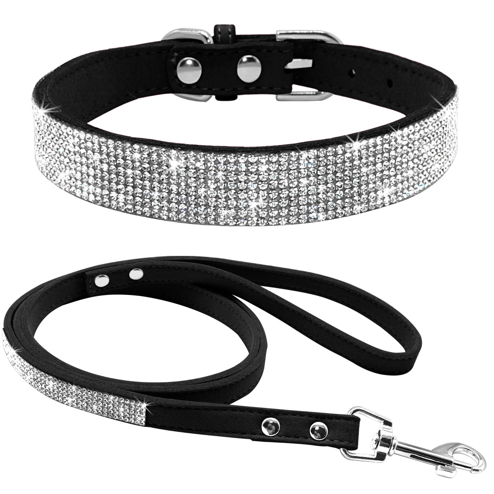 HKM-6703165 Shiny Hot Diamond Pattern Dog Collar - All Season, XS to M Sizes