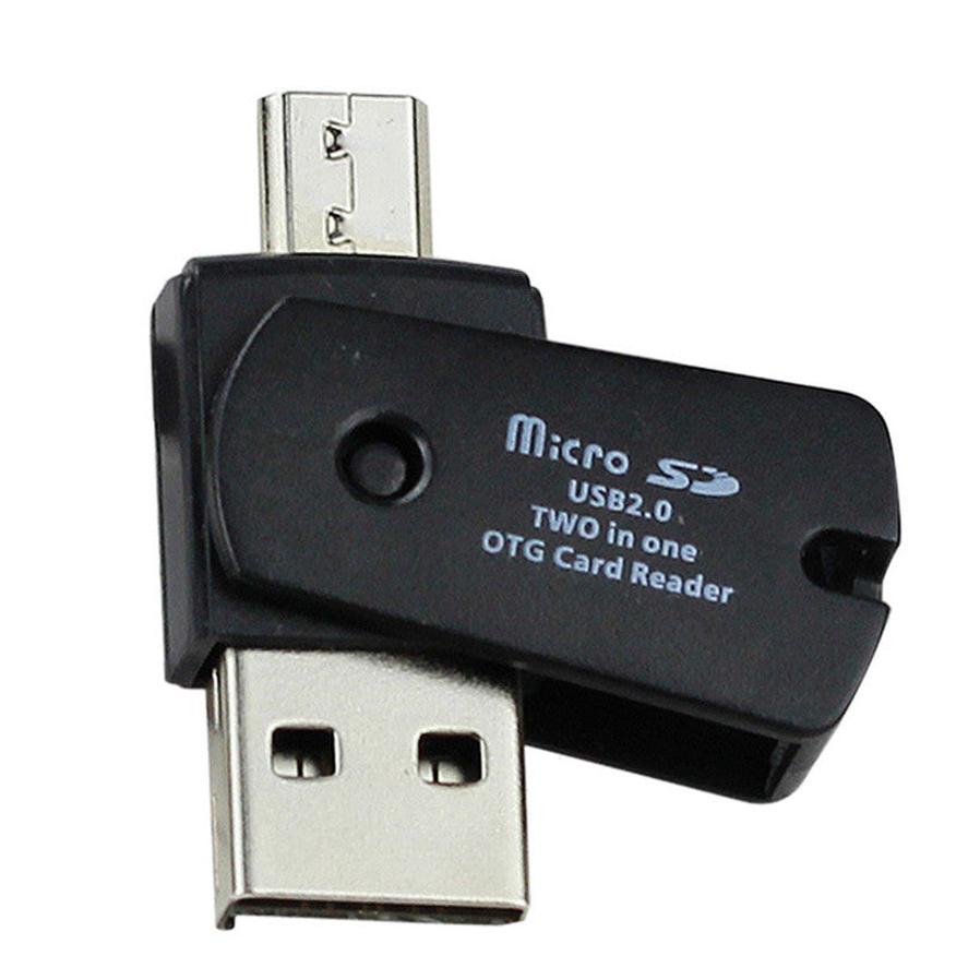 HKM-670355 2-in-1 USB2.0 OTG Card Reader for TF and MicroSD – Compatible with Android and Windows Devices