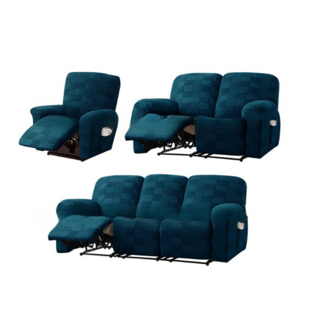 HKM-670355 Elastic Sofa Cover Set with Geometric Pattern - Modern Designs for 1 to 4 Seat Sofas in Various Colors