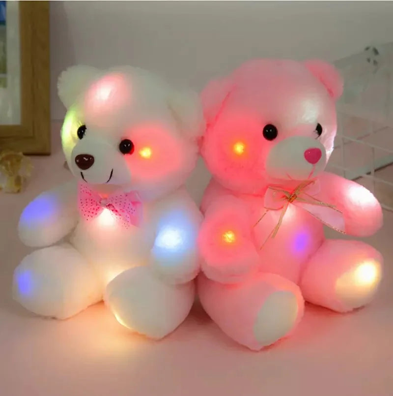 HKM-670419 LED Plush Bear Stuffed Animal Toy with Night Glow Light