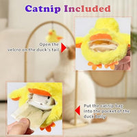 HKM-6704445 Interactive Cat Toy with Rechargeable Quacking Duck and Catnip Pouch for Playful Kittens