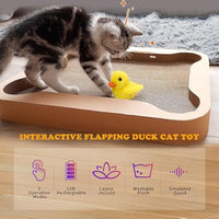 HKM-6704445 Interactive Cat Toy with Rechargeable Quacking Duck and Catnip Pouch for Playful Kittens