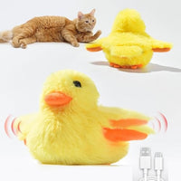 HKM-6704445 Interactive Cat Toy with Rechargeable Quacking Duck and Catnip Pouch for Playful Kittens