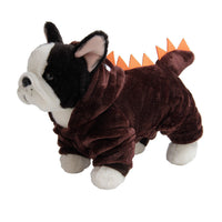 HKM-6705341 Casual Dinosaur Pet Clothes in Coral Fleece - Emerald Green & Dark Green