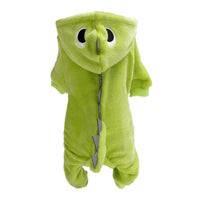 HKM-6705341 Casual Dinosaur Pet Clothes in Coral Fleece - Emerald Green & Dark Green