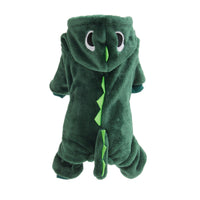 HKM-6705341 Casual Dinosaur Pet Clothes in Coral Fleece - Emerald Green & Dark Green