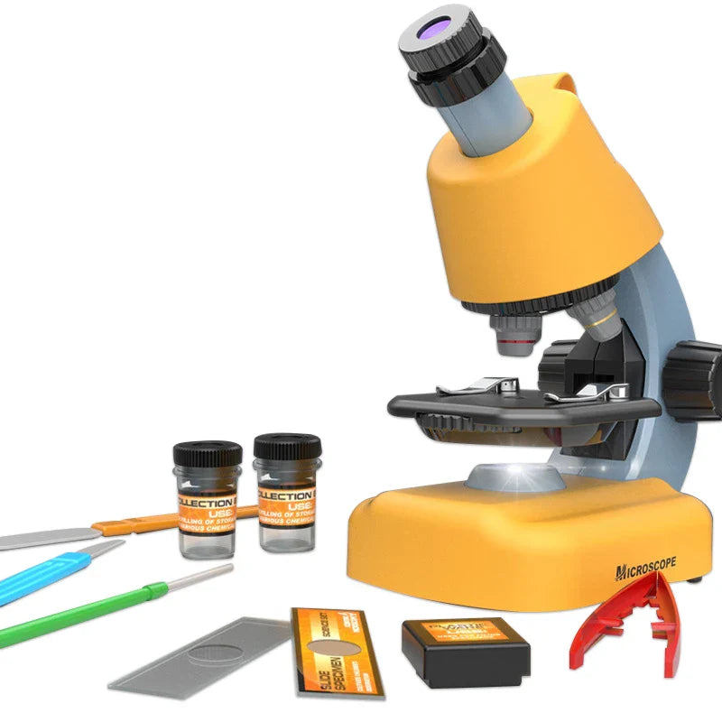 HKM-670547 Portable LED Illuminated Microscope for Kids - Biological Science Lab Set for STEM Learning