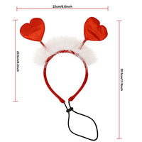 HKM-6706621 Valentine's Day Pet Hairband and Scarf Set for Dogs - Stylish Dog Party Accessory