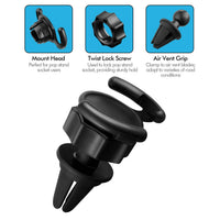HKM-670675 Air Outlet Airbag Mobile Phone Holder - Paste Type ABS+TPU Bracket