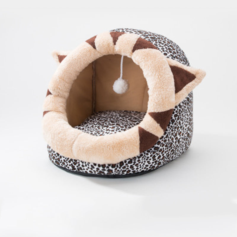HKM-6707005 Cozy Semi-Closed Pet Litter Nest with Detachable Cushion for Dogs and Cats