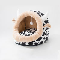 HKM-6707005 Cozy Semi-Closed Pet Litter Nest with Detachable Cushion for Dogs and Cats