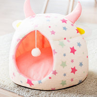 HKM-6707005 Cozy Semi-Closed Pet Litter Nest with Detachable Cushion for Dogs and Cats