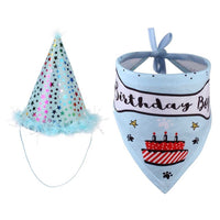 HKM-6707517 Pet Birthday Hat and Saliva Towel Set for Celebrating Your Furry Friend