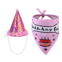 HKM-6707517 Pet Birthday Hat and Saliva Towel Set for Celebrating Your Furry Friend