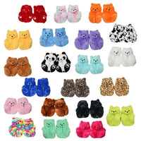 HKM-670803 Cute Plush Teddy Bear Slippers - Soft Indoor Shoes with PP Cotton Filling for All Ages