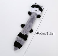 HKM-6708413 Squeaky Unstuffed Plush Dog Toys Set - Fox, Raccoon, and Squirrel for Small & Medium Breeds