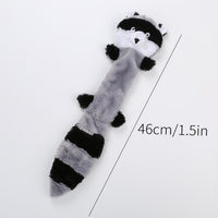 HKM-6708413 Squeaky Unstuffed Plush Dog Toys Set - Fox, Raccoon, and Squirrel for Small & Medium Breeds