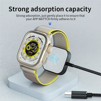 HKM-670867 Portable Qi Wireless Charger for Apple Watch - Magnetic Fast Charging Cable for Smartwatches