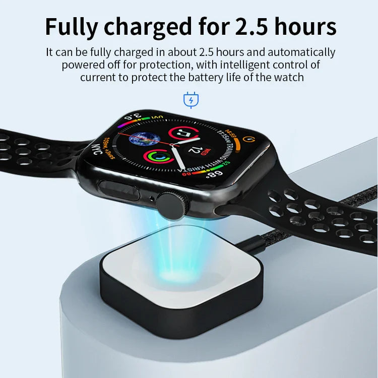 HKM-670867 Portable Qi Wireless Charger for Apple Watch - Magnetic Fast Charging Cable for Smartwatches
