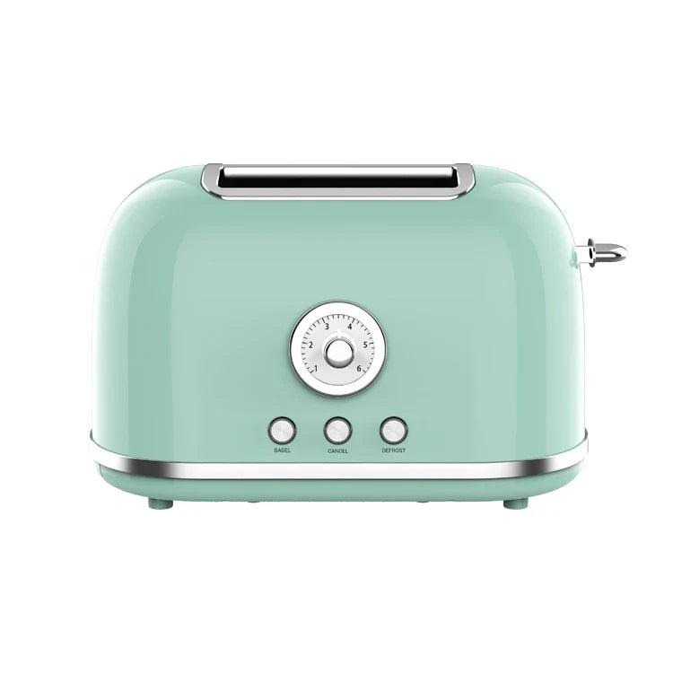 HKM-670867 Retro 2-Slice Toaster with 38mm Self-Centering Slots and Extra Lifting Function