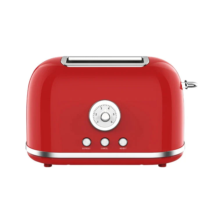 HKM-670867 Retro 2-Slice Toaster with 38mm Self-Centering Slots and Extra Lifting Function