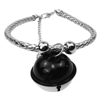 HKM-6708925 Hand Woven Pet Bell Collar in Gold, Blue, Black, and Bright Silver - Adjustable PU with Random Bell Colors