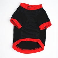 HKM-6709309 Breathable Black Cotton T-Shirt for Pets - Casual Style in Multiple Sizes