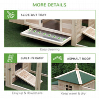 HKM-6710589 PawHut 77" Chicken Coop with Weatherproof Roof, Toxin-Free Materials, and Removable Cleaning Tray