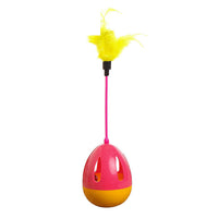 HKM-6710717 Feathered Cat Tumbler Toy with Plastic Rod - Fun and Engaging for Cats