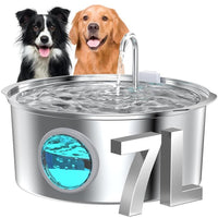 HKM-671123 7L Stainless Steel Automatic Pet Water Dispenser with Heating for Dogs and Cats