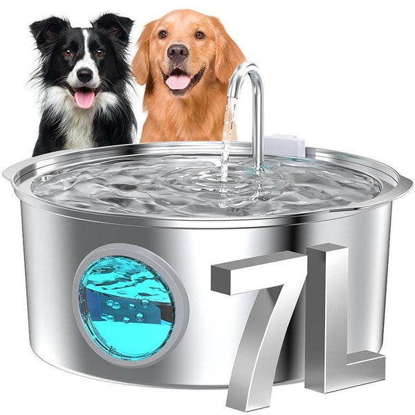 HKM-671123 7L Stainless Steel Automatic Pet Water Dispenser with Heating for Dogs and Cats