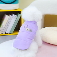 HKM-6711357 Cotton Dog Vest for Winter - Available in Blue, Khaki, and Purple, Sizes S to XXL