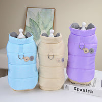 HKM-6711357 Cotton Dog Vest for Winter - Available in Blue, Khaki, and Purple, Sizes S to XXL