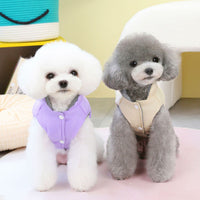 HKM-6711357 Cotton Dog Vest for Winter - Available in Blue, Khaki, and Purple, Sizes S to XXL