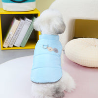HKM-6711357 Cotton Dog Vest for Winter - Available in Blue, Khaki, and Purple, Sizes S to XXL