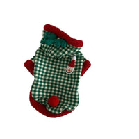 HKM-6711485 Fashionable Plaid Dog Hoodies and Christmas Pet Dresses for Winter, Soft Milk Silk Fabric Pullovers with Snowman Pattern, Suitable for Dogs and Cats