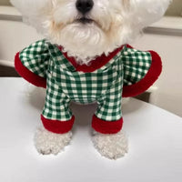 HKM-6711485 Fashionable Plaid Dog Hoodies and Christmas Pet Dresses for Winter, Soft Milk Silk Fabric Pullovers with Snowman Pattern, Suitable for Dogs and Cats
