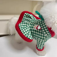 HKM-6711485 Fashionable Plaid Dog Hoodies and Christmas Pet Dresses for Winter, Soft Milk Silk Fabric Pullovers with Snowman Pattern, Suitable for Dogs and Cats