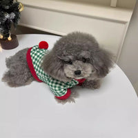 HKM-6711485 Fashionable Plaid Dog Hoodies and Christmas Pet Dresses for Winter, Soft Milk Silk Fabric Pullovers with Snowman Pattern, Suitable for Dogs and Cats